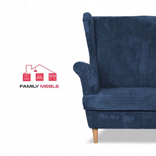 Canapé Scandinave Bonito à Oreilles En Velours Côtelé à Rayures — Bleu Marine