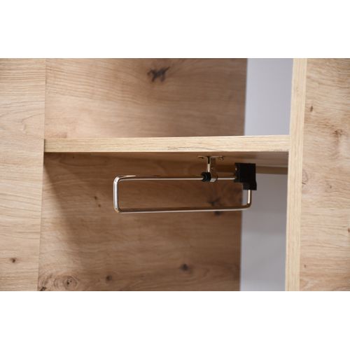 Armoire Livia Avec Porte Et Miroir Et Lattes, Graphit