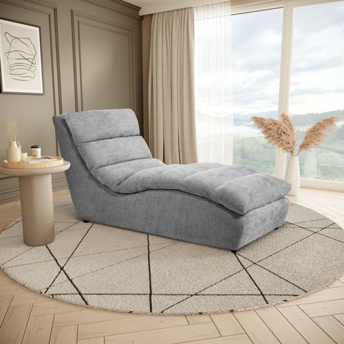 Méridienne San Remo En Tissu Chenille, Gris