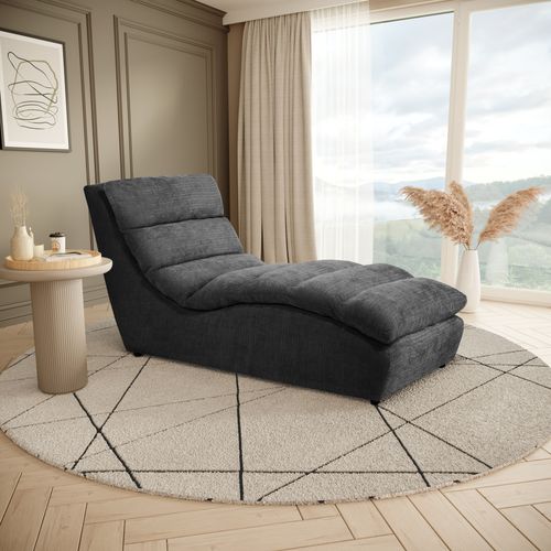 Méridienne San Remo En Tissu Chenille, Graphite