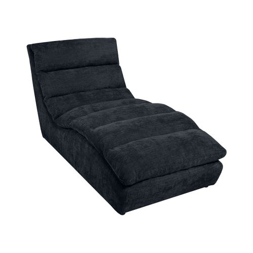 Méridienne San Remo En Tissu Chenille, Noir