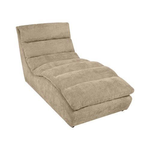 Méridienne San Remo En Tissu Chenille, Beige Foncé