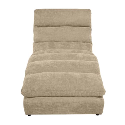 Méridienne San Remo En Tissu Chenille, Beige Foncé