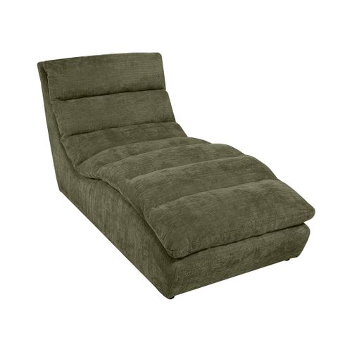 Méridienne San Remo En Tissu Chenille, Vert Foncé