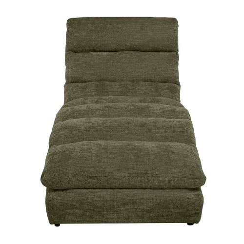 Méridienne San Remo En Tissu Chenille, Vert Foncé