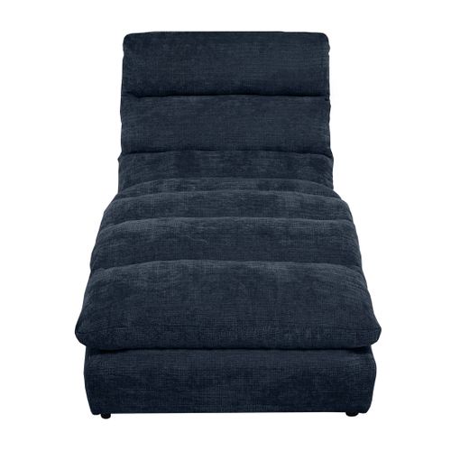 Méridienne San Remo En Tissu Chenille, Bleu Foncé