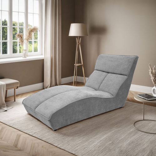 Méridienne San Diego En Velours, Gris