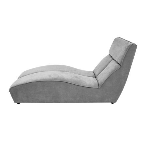 Méridienne San Diego En Velours, Gris