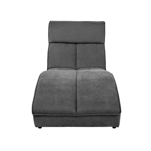 Méridienne San Diego En Velours, Gris Foncé