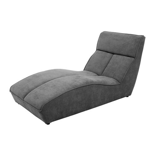 Méridienne San Diego En Velours, Gris Foncé