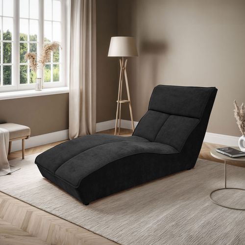 Méridienne San Diego En Velours, Noir