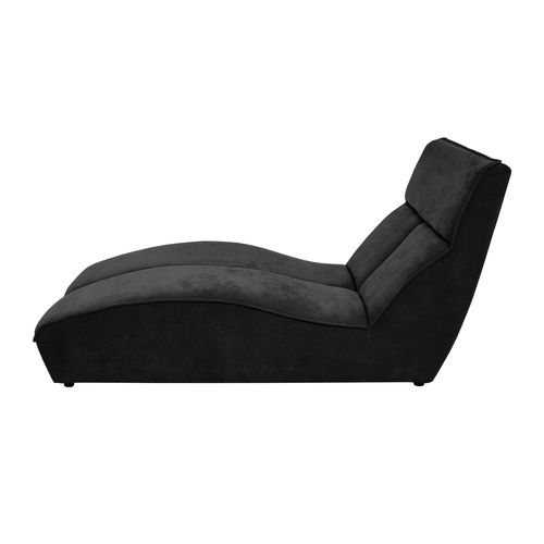 Méridienne San Diego En Velours, Noir