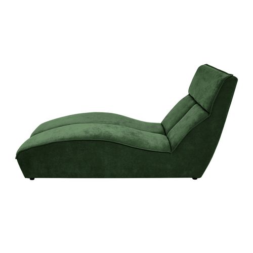 Méridienne San Diego En Velours, Vert Foncé