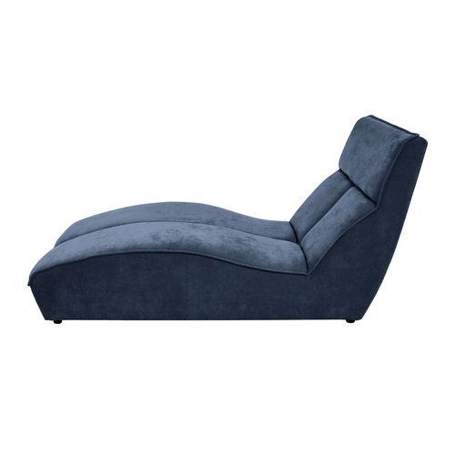 Méridienne San Diego En Velours, Bleu Foncé