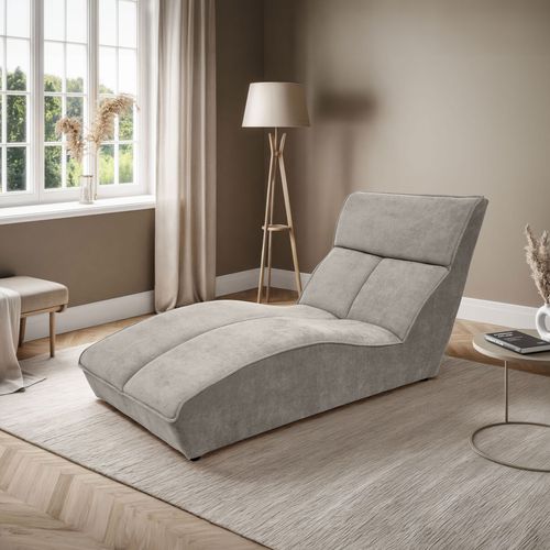 Méridienne San Diego En Velours, Beige