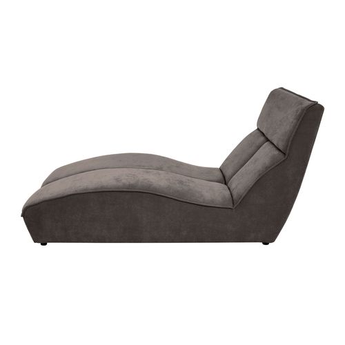 Méridienne San Diego En Velours, Marron