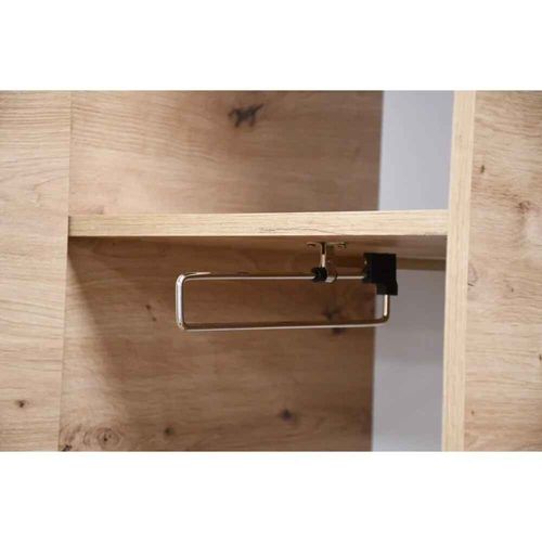 Livia Set De Vestiaire Avec Cintres Et Miroir 207 Cm, Cachemire + Noir, Côté Gauche