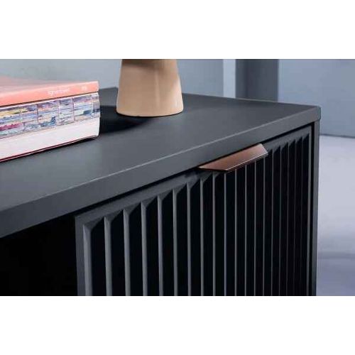 Bureau Linna Ls‑12 – 1 Tiroir, Décor Bois Rainuré Green Stone.