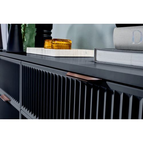 Bureau Linna Ls‑12 – 1 Tiroir, Décor Bois Rainuré Indigo.