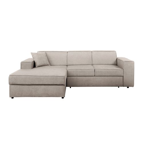 Canapé D'angle Convertible Pedro L, 267 Cm, Marron Clair, Côté Gauche