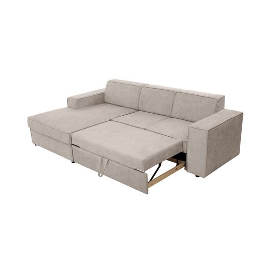 Canapé D'angle Convertible Pedro L, 267 Cm, Marron Clair, Côté Gauche