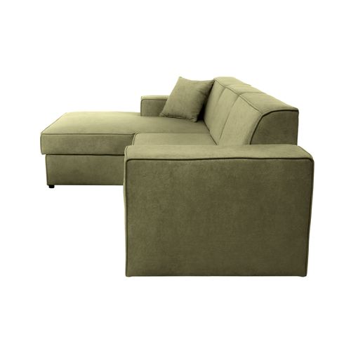 Canapé D'angle Convertible Pedro L, 267 Cm, Vert, Côté Gauche