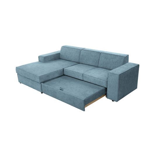 Canapé D'angle Convertible Pedro L, 267 Cm, Bleu Clair, Côté Gauche