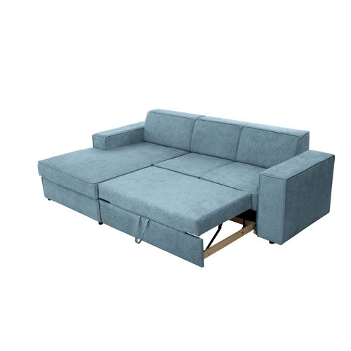 Canapé D'angle Convertible Pedro L, 267 Cm, Bleu Clair, Côté Gauche