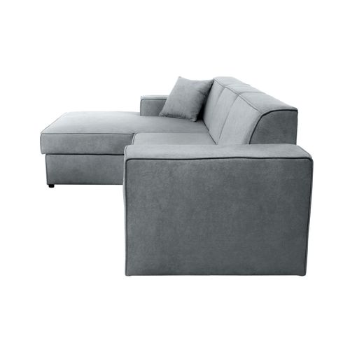 Canapé D'angle Convertible Pedro L, 267 Cm, Gris Clair, Côté Gauche