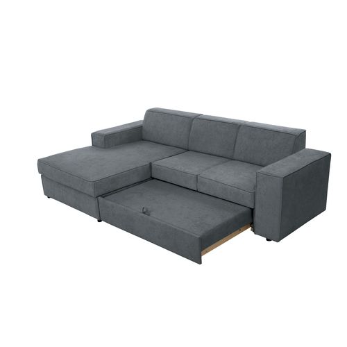 Canapé D'angle Convertible Pedro L, 267 Cm, Gris, Côté Gauche