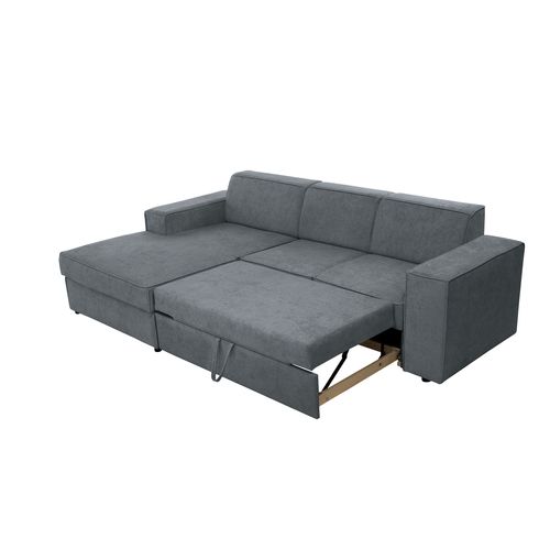 Canapé D'angle Convertible Pedro L, 267 Cm, Gris, Côté Gauche