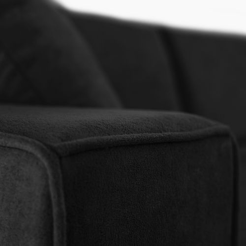 Canapé D'angle Convertible Pedro L, 267 Cm, Noir, Côté Gauche