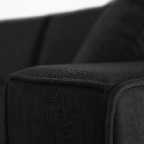 Canapé D'angle Convertible Pedro L, 267 Cm, Noir, Côté Droite