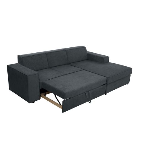 Canapé D'angle Convertible Pedro L, 267 Cm, Graphite, Côté Droite