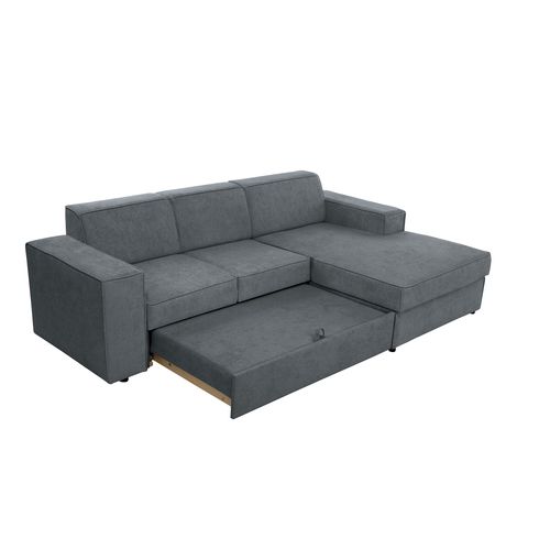 Canapé D'angle Convertible Pedro L, 267 Cm, Gris, Côté Droite