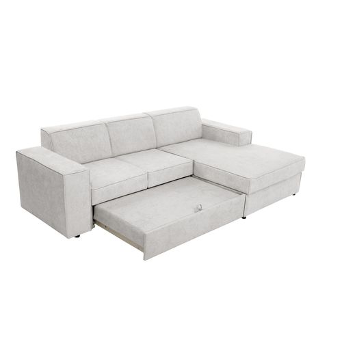 Canapé D'angle Convertible Pedro L, 267 Cm, Beige Clair, Côté Droite