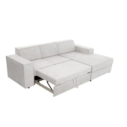 Canapé D'angle Convertible Pedro L, 267 Cm, Beige Clair, Côté Droite