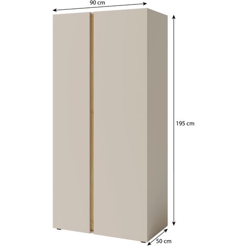 Armoire Lico, 2 Portes, Beige Sable