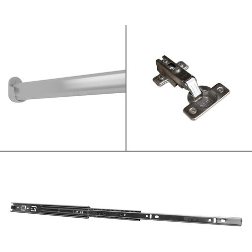 Armoire Trend 2 Portes 90 Cm Graphite  – 2 Tiroirs, Penderie, 5 Étagères