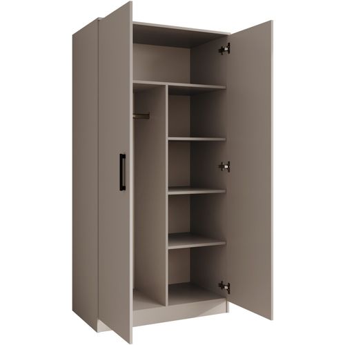 Armoire Trend 2 Portes 90 Cm Cachemire – Penderie, 5 Étagères