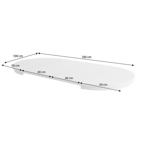 Table Ronde Lumi Ø 100–180 Cm Extensible, Pieds En Métal, Style Loft, Couleur : Blanc/blanc