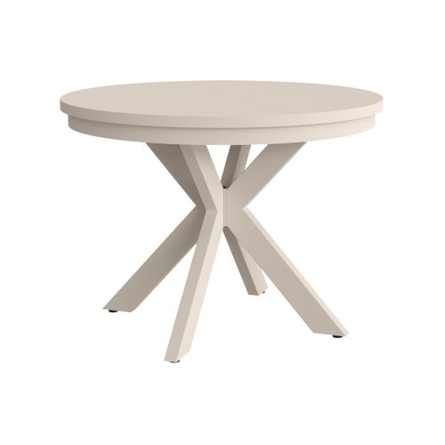Table Ronde Bilbao Ø100–180 Cm Extensible, Pieds En Métal, Style Loft, Couleur : Cachemire/cachemire