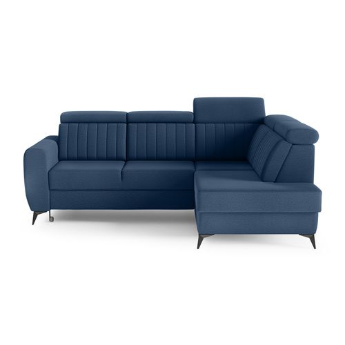 Canapé D’angle Connor II Convertible Avec Coffre - Ottomane Droit - Bleu Marine