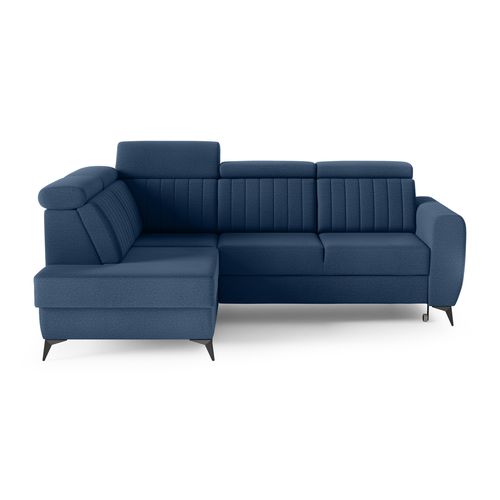 Canapé D’angle Connor II Convertible Avec Coffre - Ottomane Gauche - Bleu Marine