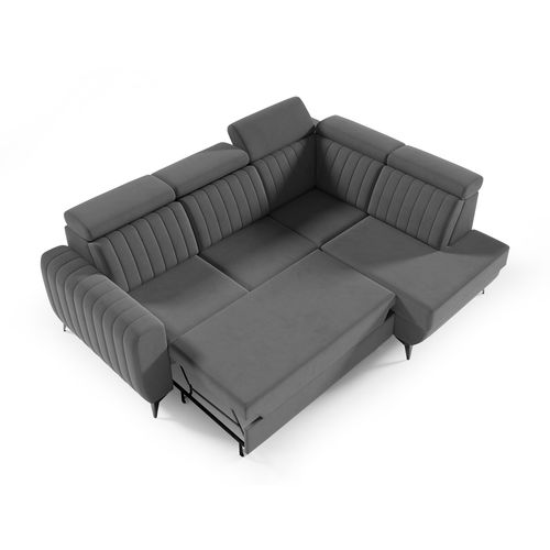 Canapé D’angle Connor II Convertible Avec Coffre - Ottomane Droit - Gris Foncé