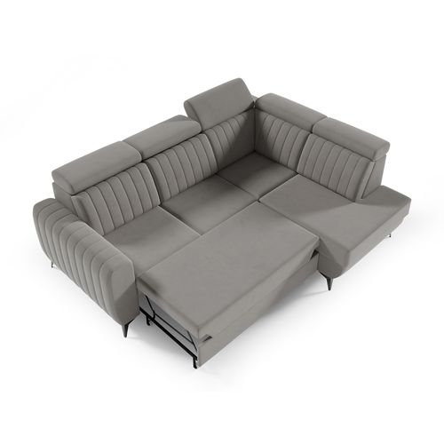 Canapé D’angle Connor II Convertible Avec Coffre - Ottomane Droit - Beige Foncé