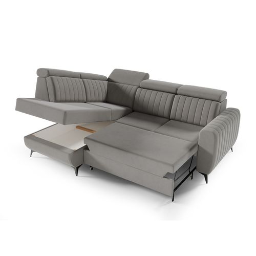 Canapé D’angle Connor II Convertible Avec Coffre - Ottomane Gauche - Beige Foncé