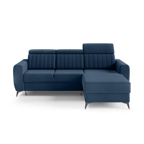 Canapé D’angle Connor I Convertible Avec Coffre - Ottomane Universelle - Bleu Marine