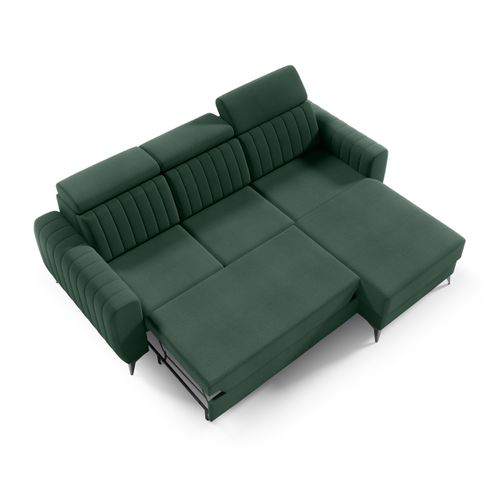 Canapé D’angle Connor I Convertible Avec Coffre - Ottomane Universelle - Verte Foncé