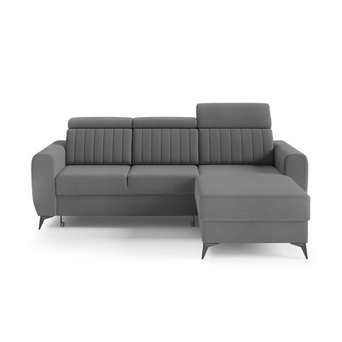 Canapé D’angle Connor I Convertible Avec Coffre - Ottomane Universelle - Gris Foncé